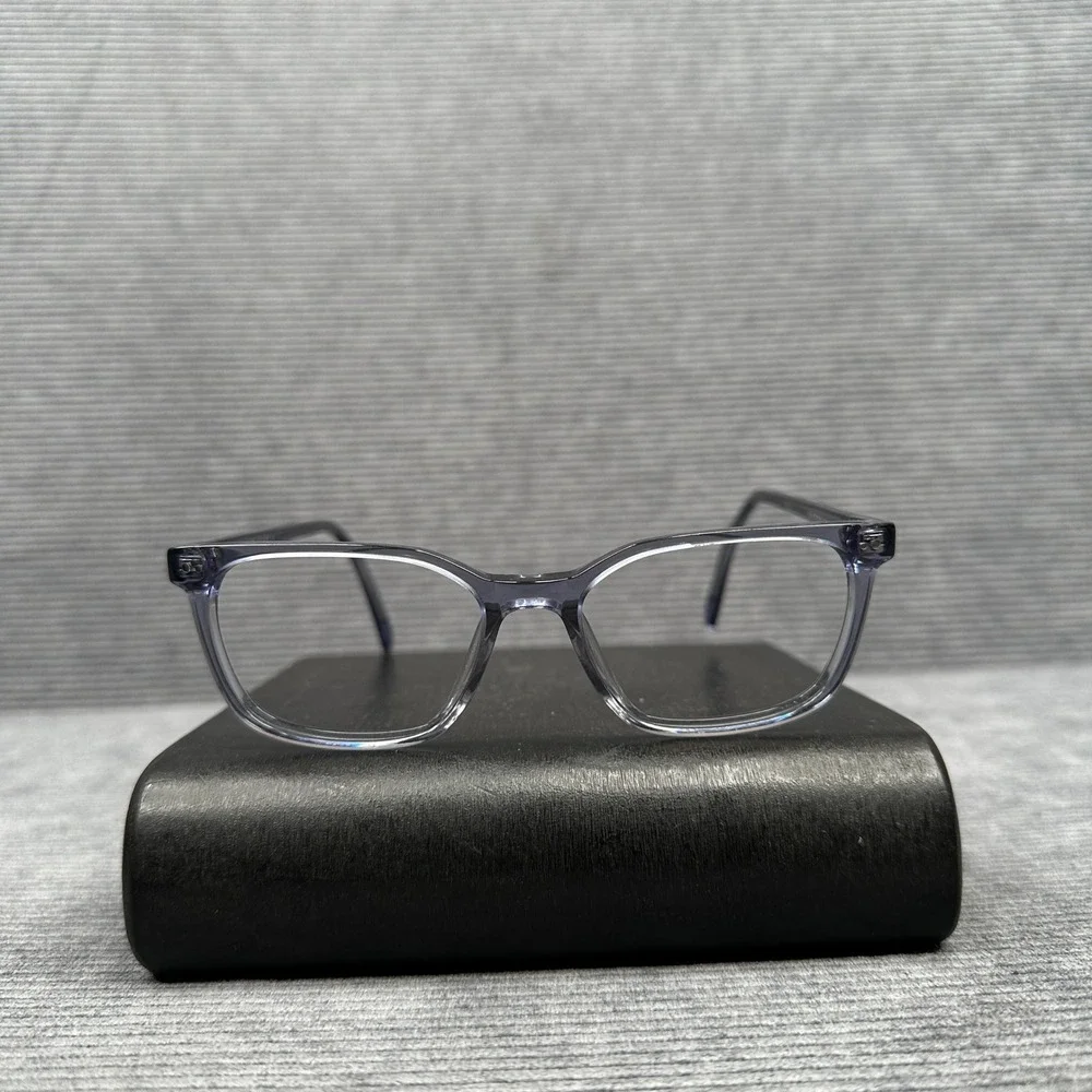 Warby Parker Weathers Eyeglasses Blue Gray Rectangular Frame 52-16-145